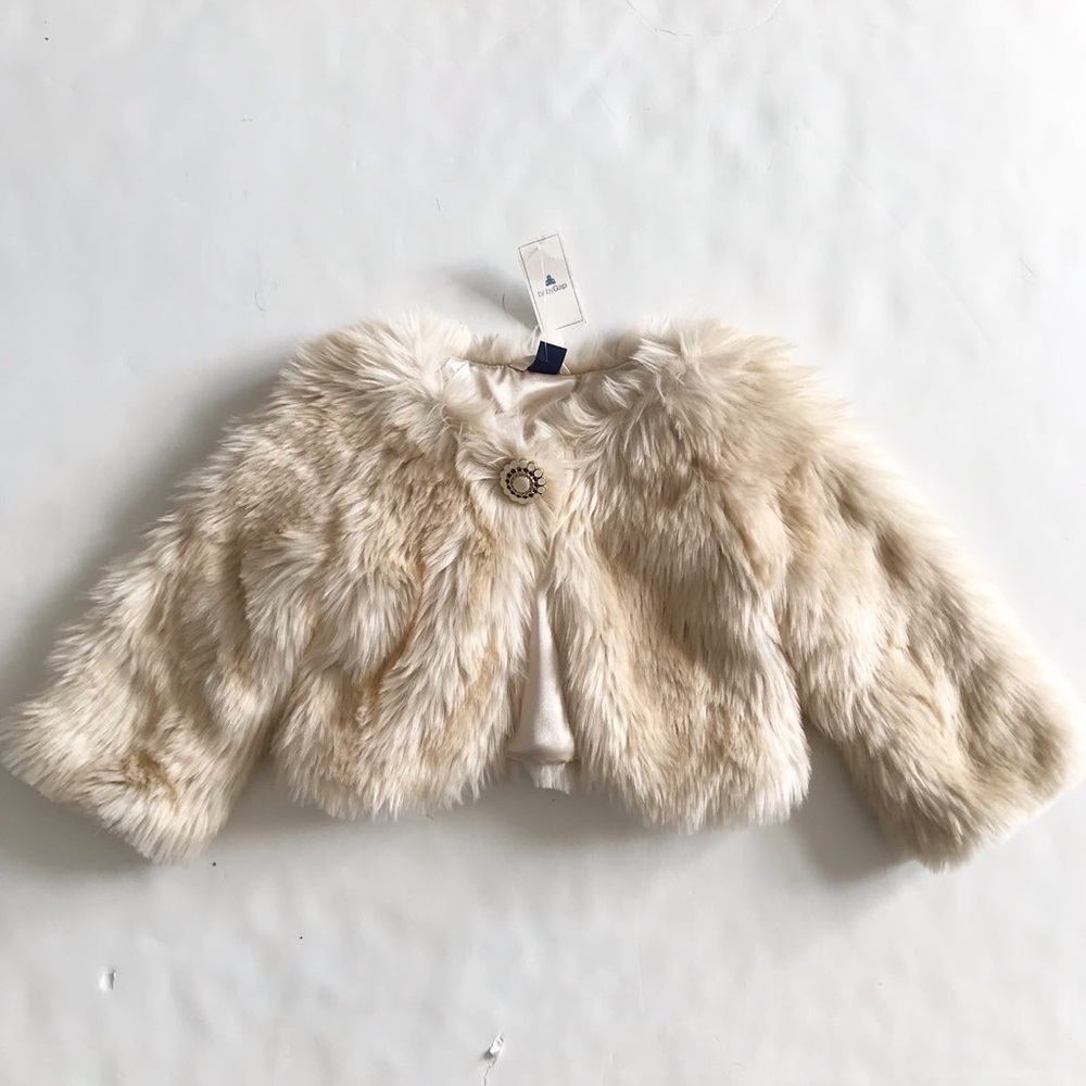 Babygap NWT faux fur shrug jacket 12-24 months